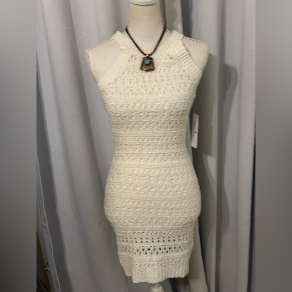 Spiritual Gangster Cream Textured Midi Dress